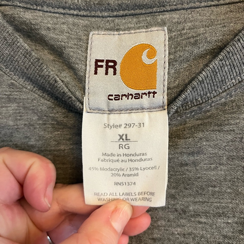 Carhartt Flame Resistant FR Force Long Sleeve Pocket T-Shirt Size XL - Picture 2 of 11
